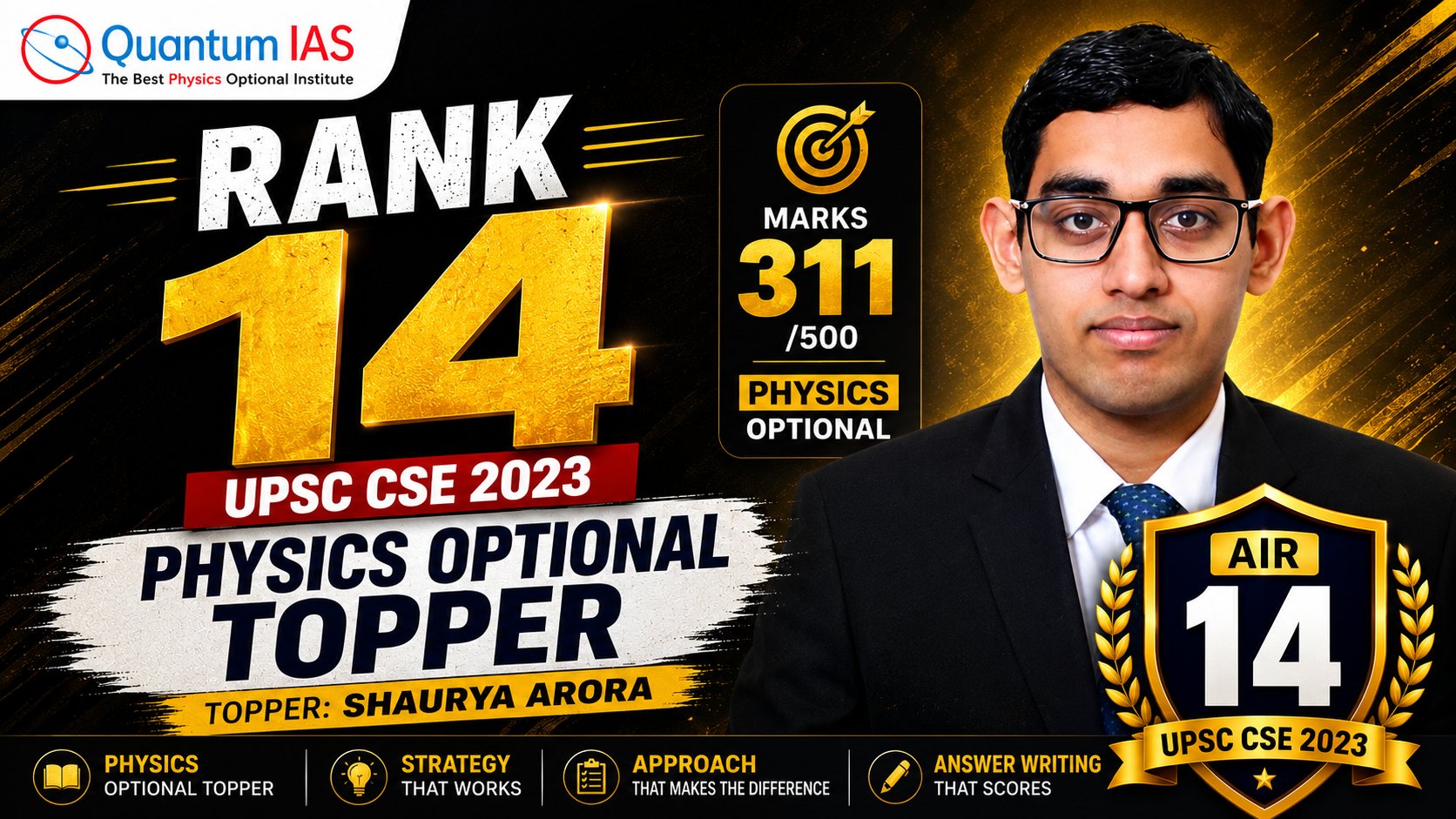Shaurya Arora - Rank 14 (CSE 2023)